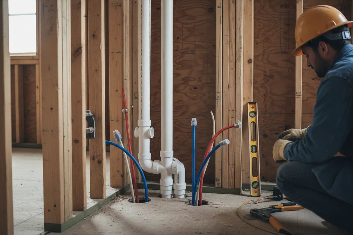 Drain and supply rough-in during Garbage Disposal Repair in Bradley